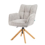 Mika-Ida 2er-Set - Drehsessel mit Federkernpolsterung und Eichenholzgestell
