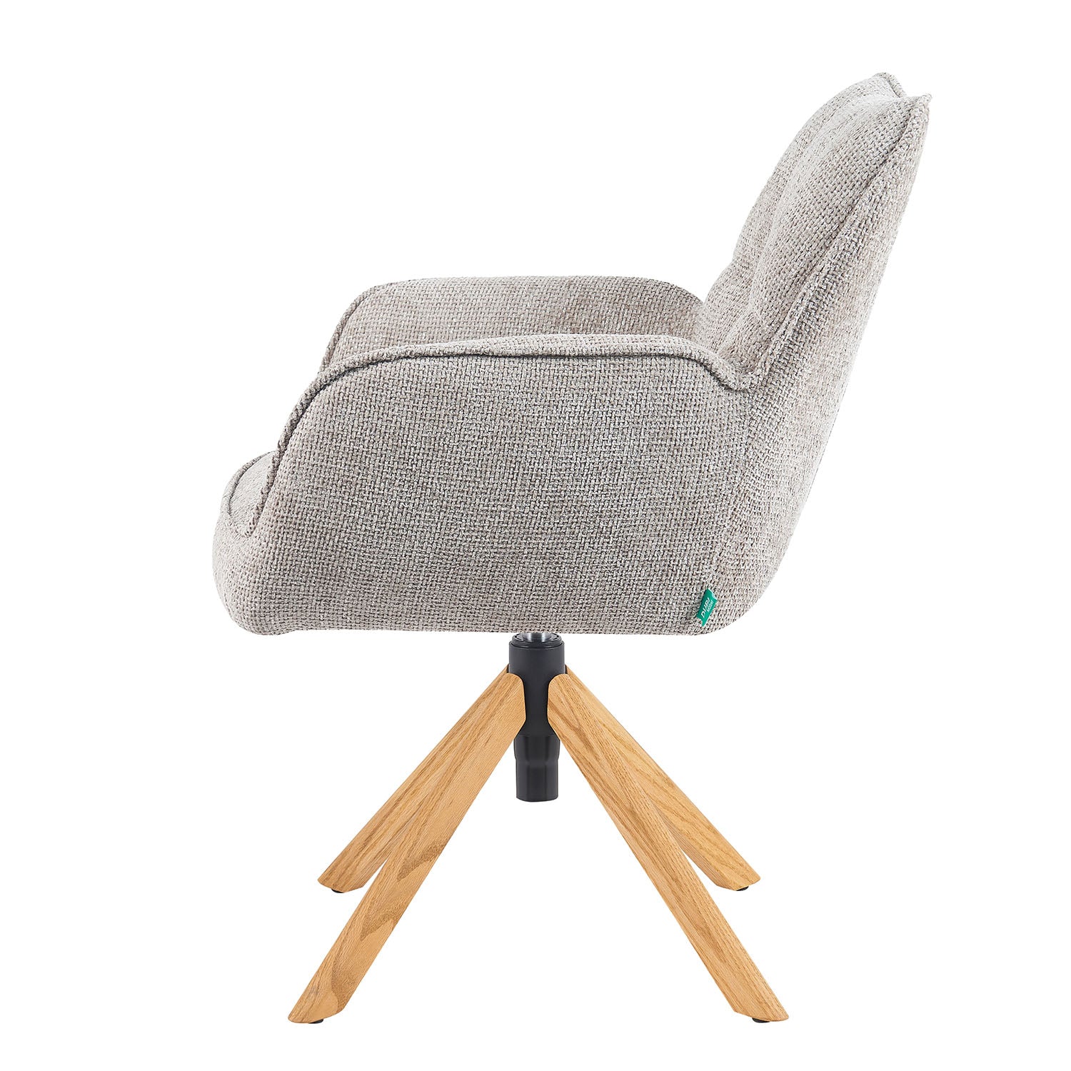 Mika-Ida 2er-Set - Drehsessel mit Federkernpolsterung und Eichenholzgestell