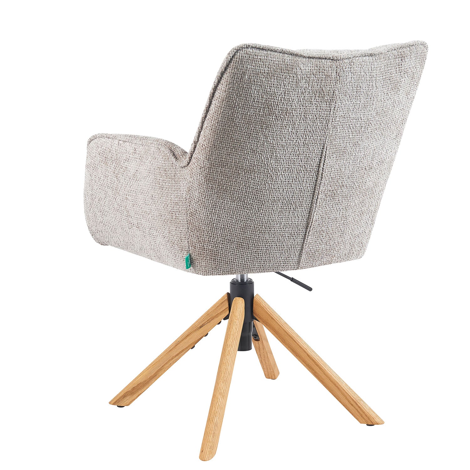 Mika-Ida 2er-Set - Drehsessel mit Federkernpolsterung und Eichenholzgestell