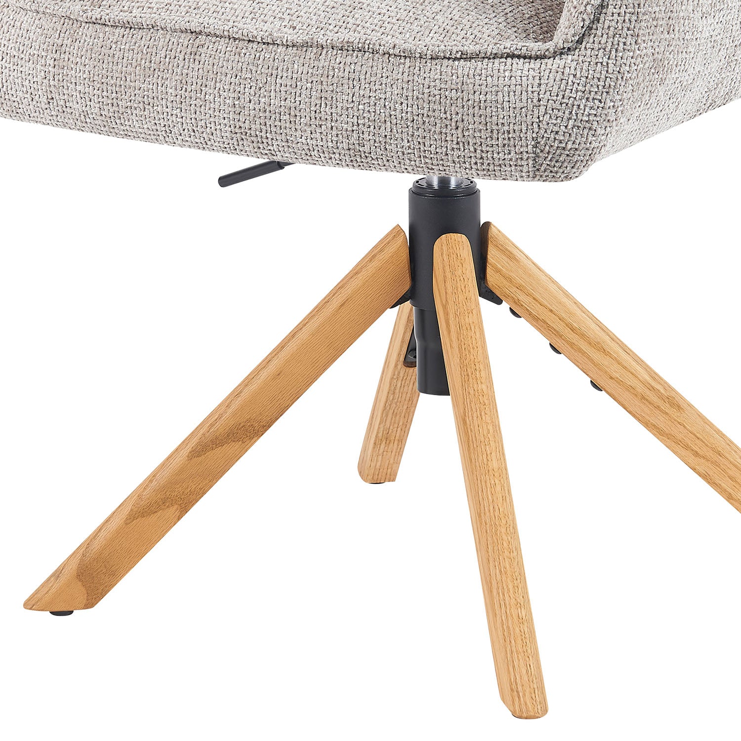 Mika-Ida 2er-Set - Drehsessel mit Federkernpolsterung und Eichenholzgestell