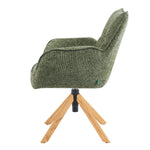 Mika-Ida 2er-Set - Drehsessel mit Federkernpolsterung und Eichenholzgestell