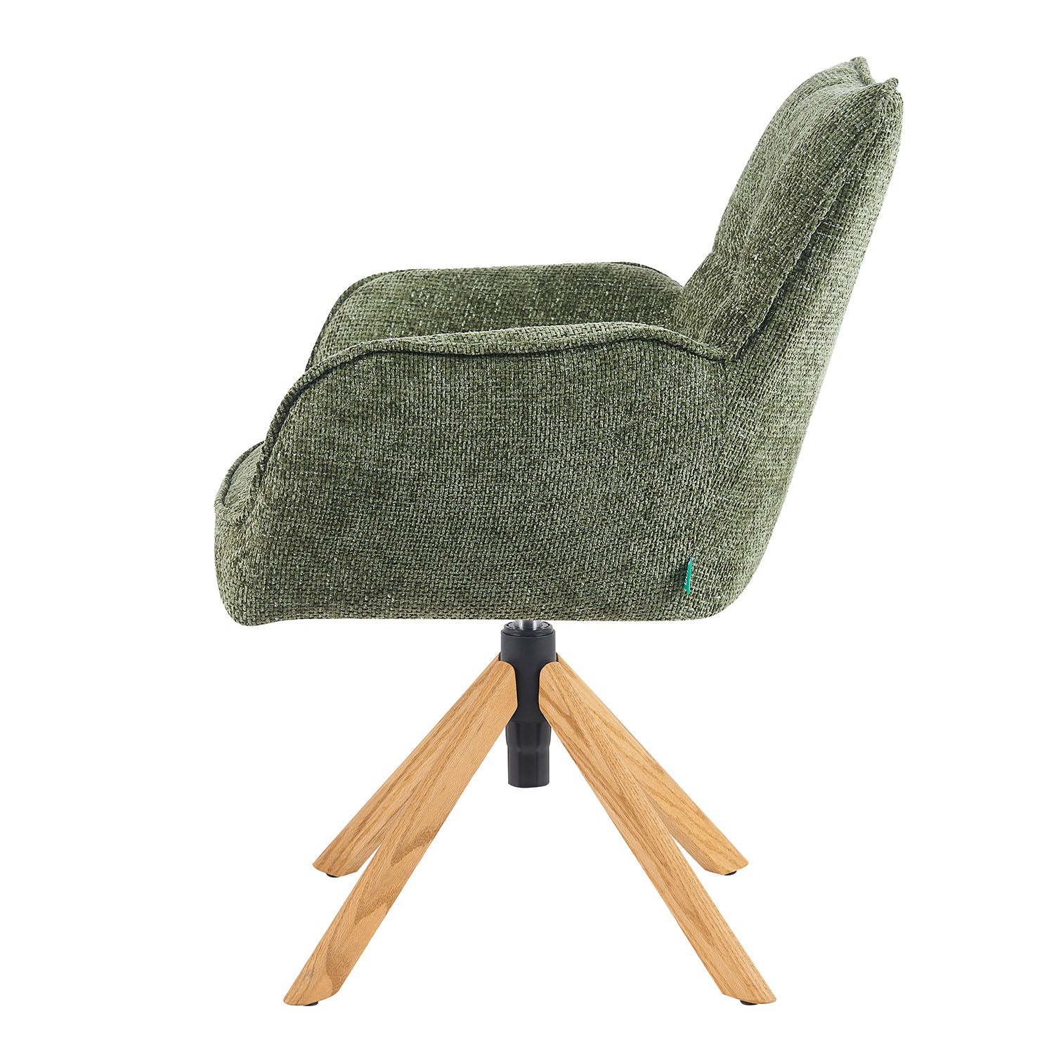 Mika-Ida 2er-Set - Drehsessel mit Federkernpolsterung und Eichenholzgestell