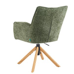 Mika-Ida 2er-Set - Drehsessel mit Federkernpolsterung und Eichenholzgestell