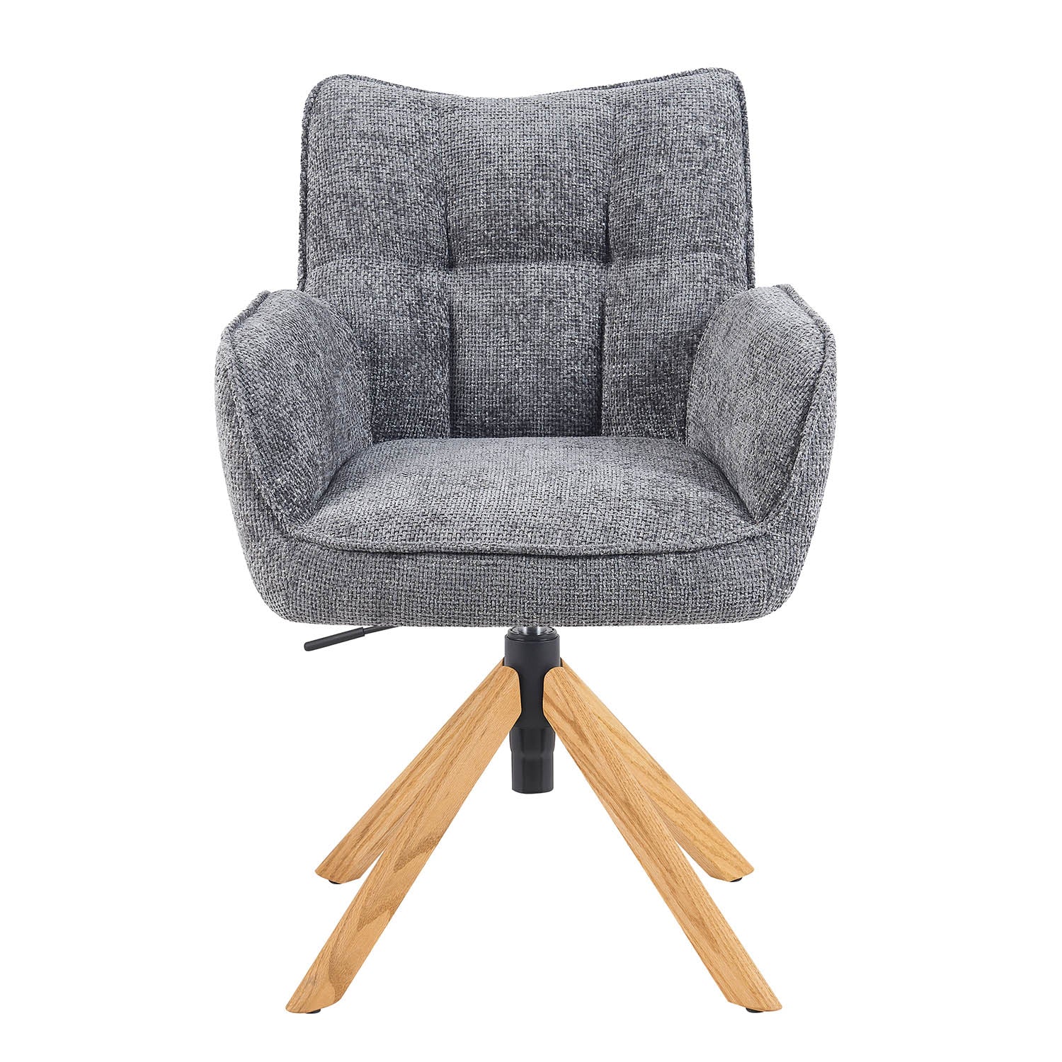 Mika-Ida 2er-Set - Drehsessel mit Federkernpolsterung und Eichenholzgestell