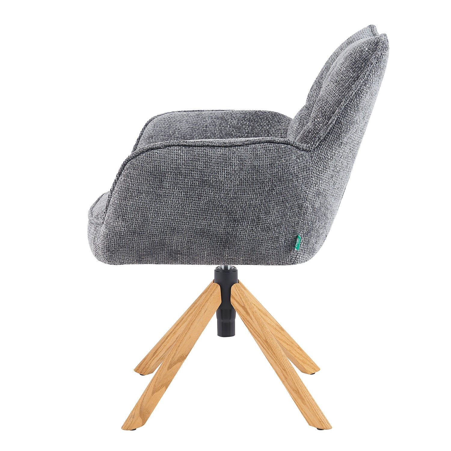 Mika-Ida 2er-Set - Drehsessel mit Federkernpolsterung und Eichenholzgestell