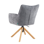 Mika-Ida 2er-Set - Drehsessel mit Federkernpolsterung und Eichenholzgestell