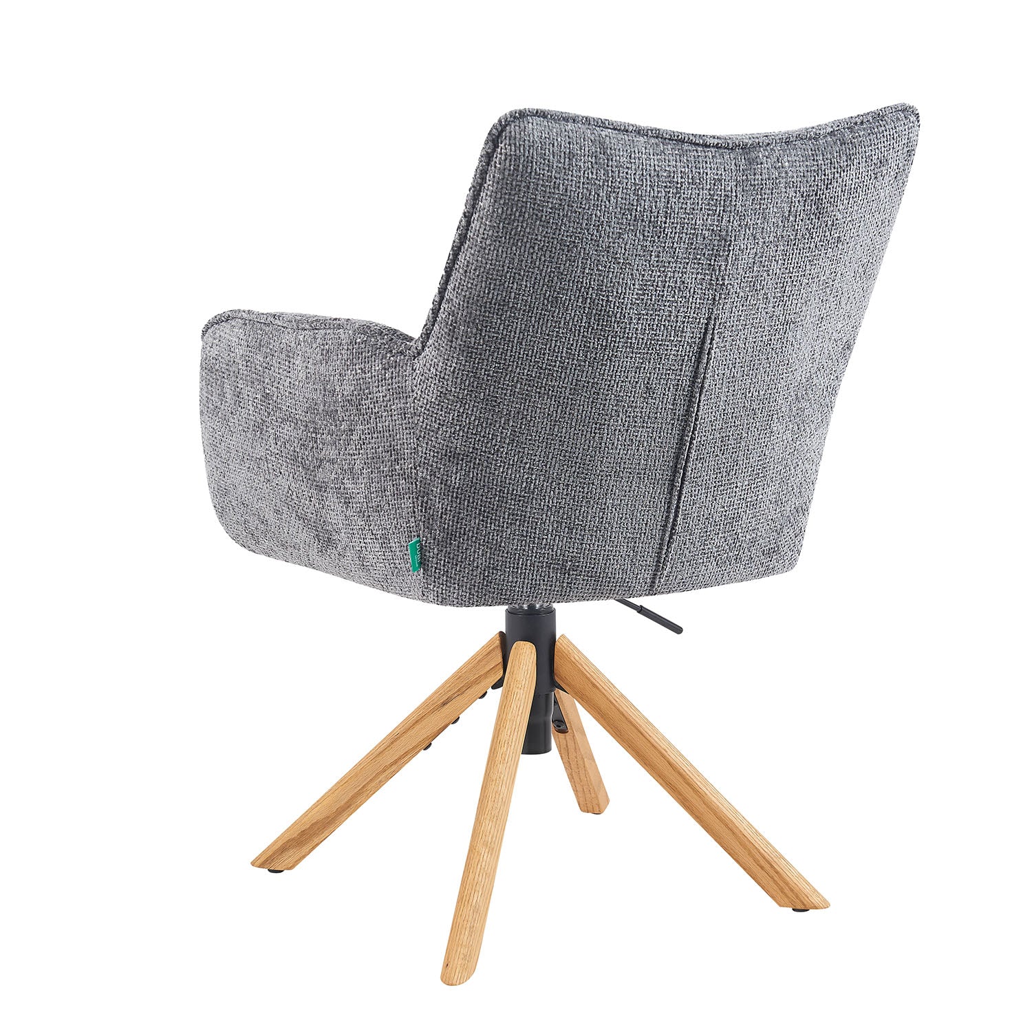 Mika-Ida 2er-Set - Drehsessel mit Federkernpolsterung und Eichenholzgestell