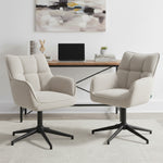 Mika-Daan 2er-Set - Drehsessel mit Federkernpolsterung und Metallgestell