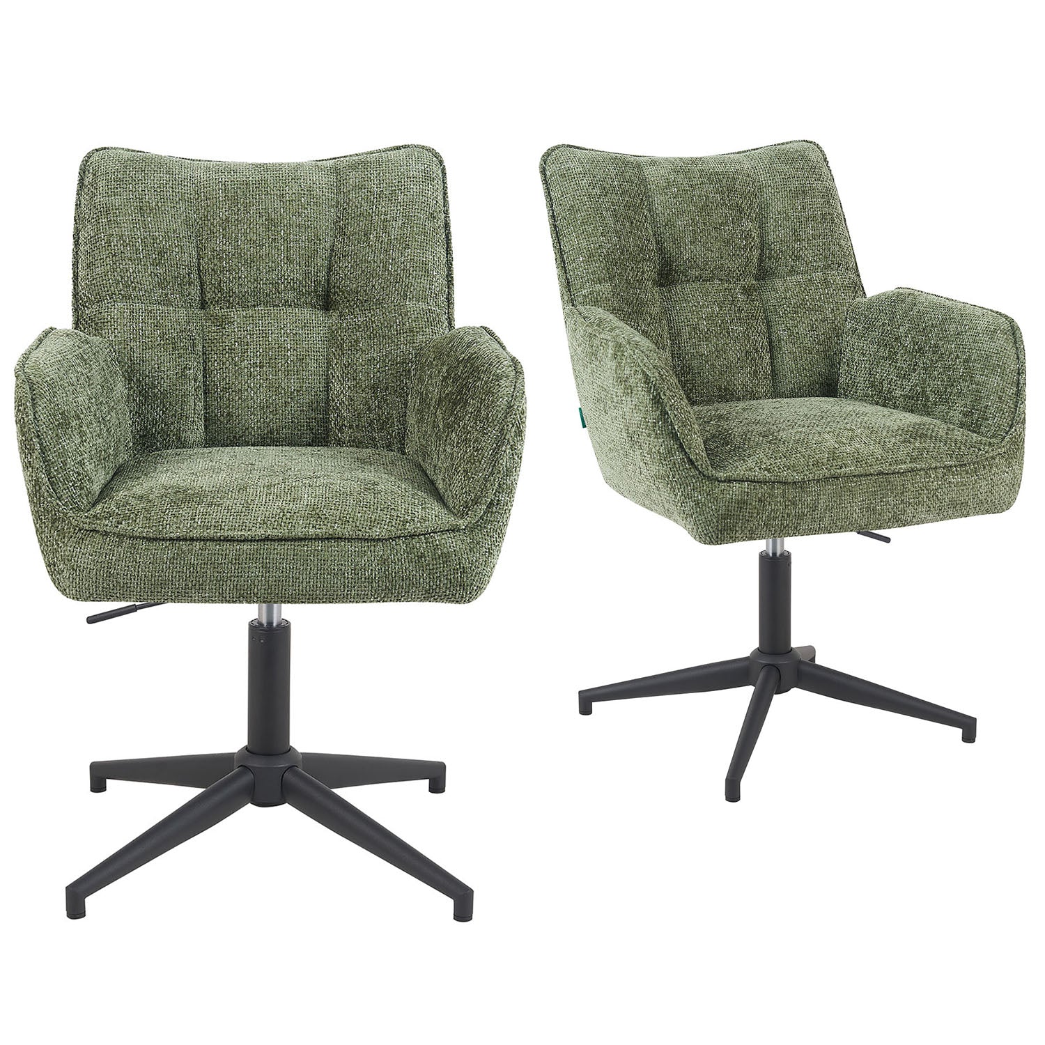 Mika-Daan 2er-Set - Drehsessel mit Federkernpolsterung und Metallgestell