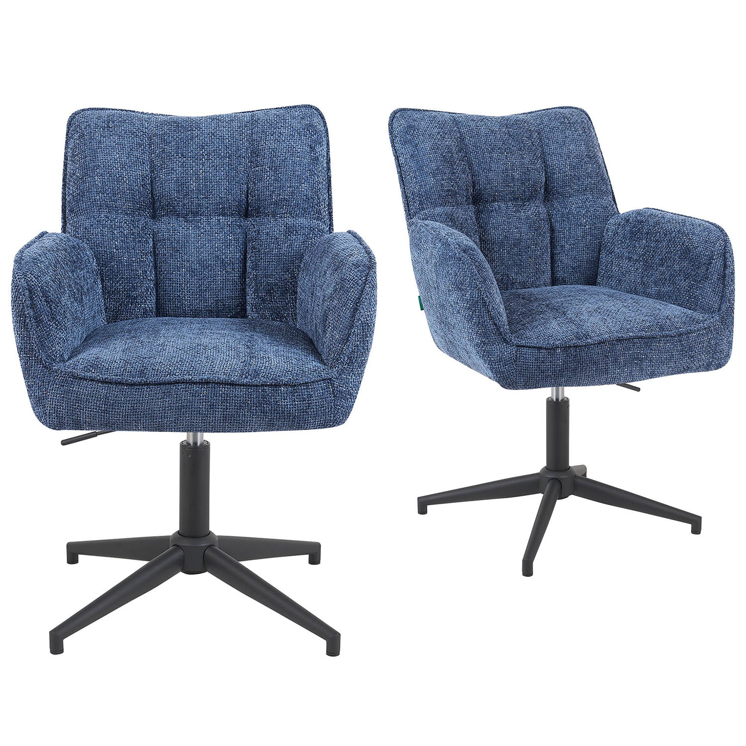 Mika-Daan 2er-Set - Drehsessel mit Federkernpolsterung und Metallgestell