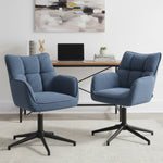 Mika-Daan 2er-Set - Drehsessel mit Federkernpolsterung und Metallgestell