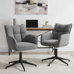 Mika-Daan 2er-Set - Drehsessel mit Federkernpolsterung und Metallgestell