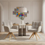 Mika-Theo 2er-Set - Drehsessel mit Federkernpolsterung und Massivholz Gestell