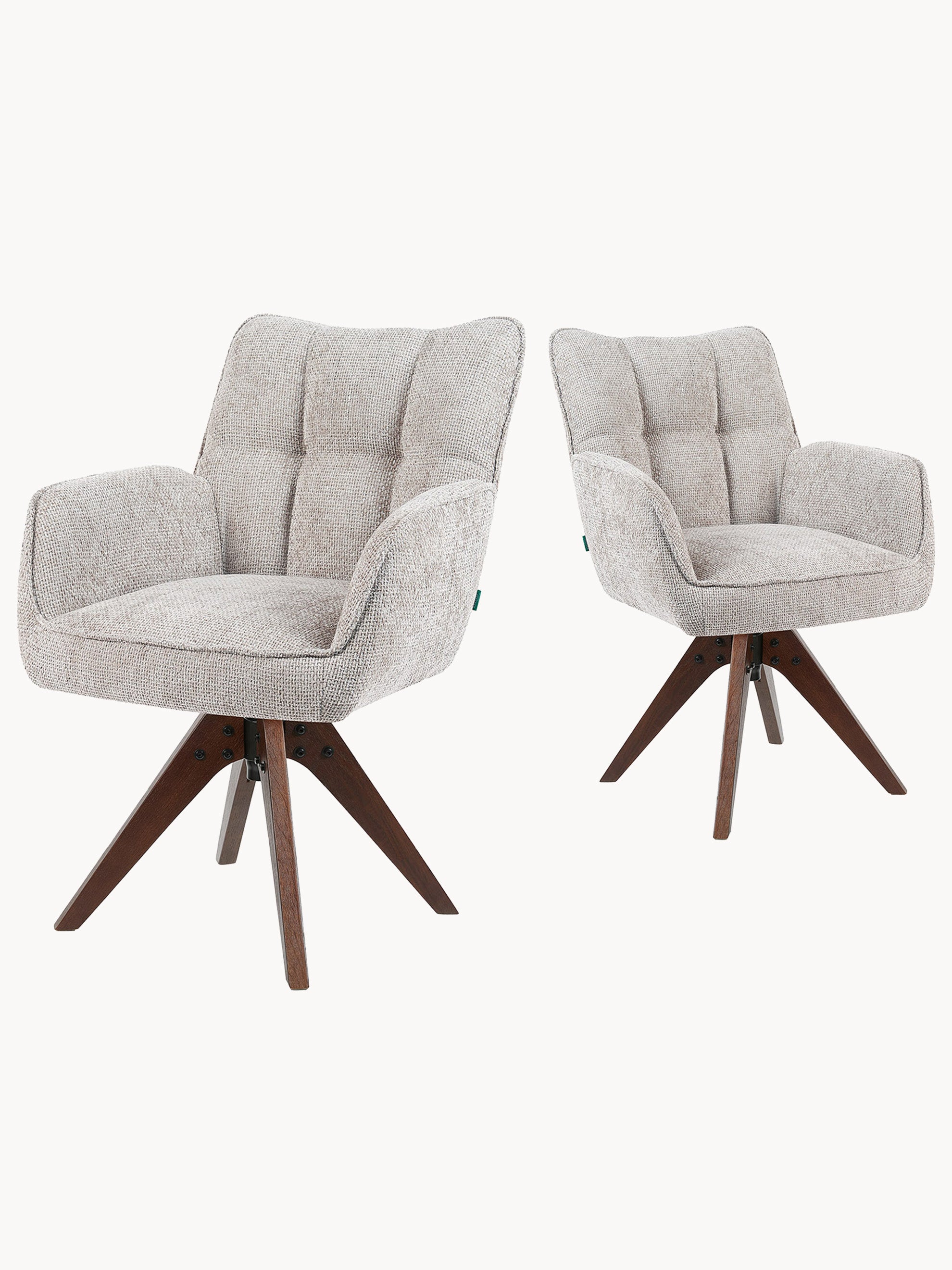 Esszimmerstuhl Mika-Theo 2er-Set | 360° drehbar Eiche geölt Natur