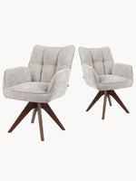 Esszimmerstuhl Mika-Theo 2er-Set | 360° drehbar Eiche geölt Natur