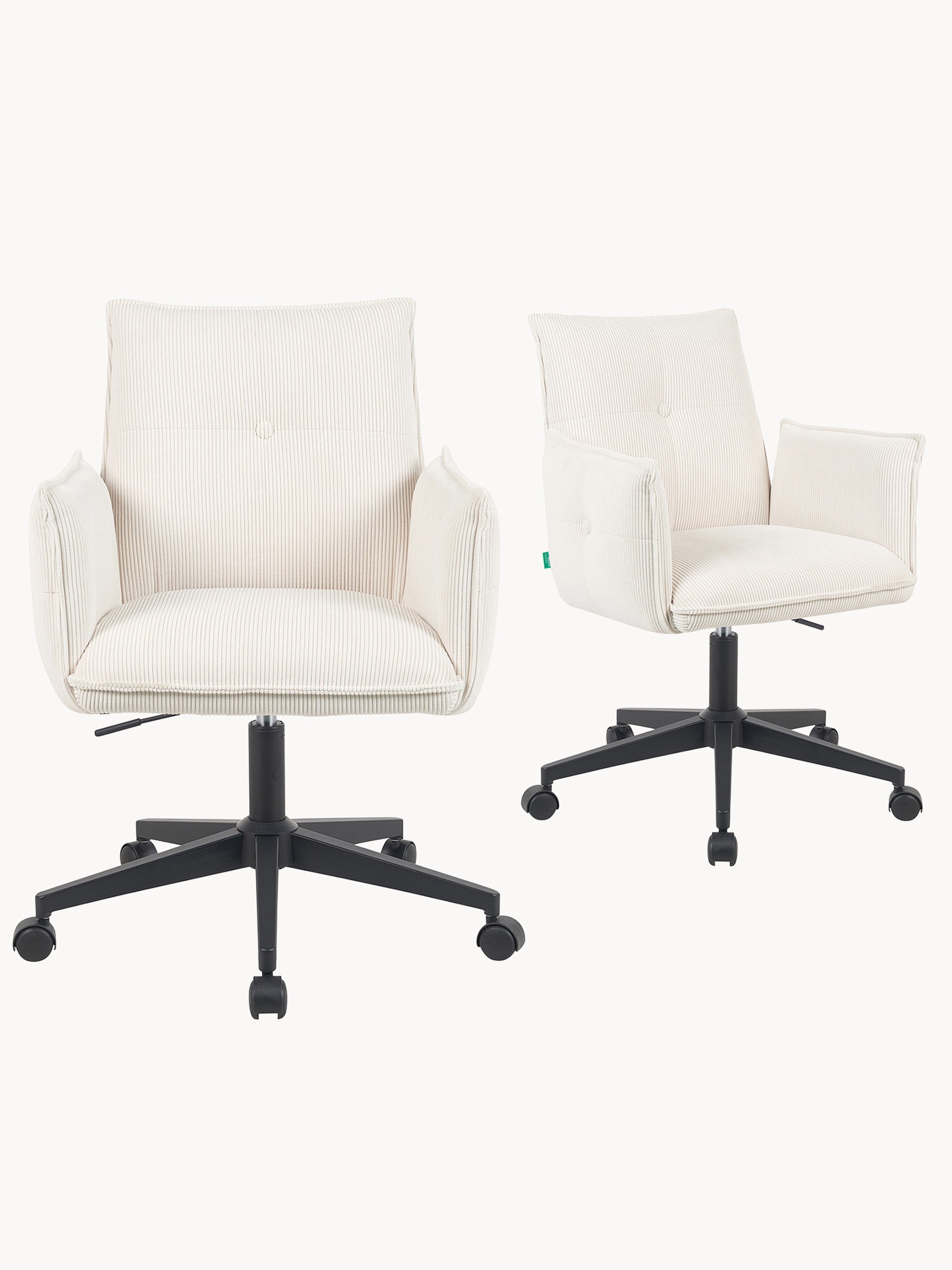 Bürostuhl Mika-Malu 2er-Set – Höhenverstellbar, 360° Drehbar, Matt-Schwarz