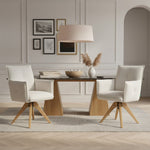 Mika-Emil - Armlehnenstuhl in Cord mit massivem Eichenholzgestell