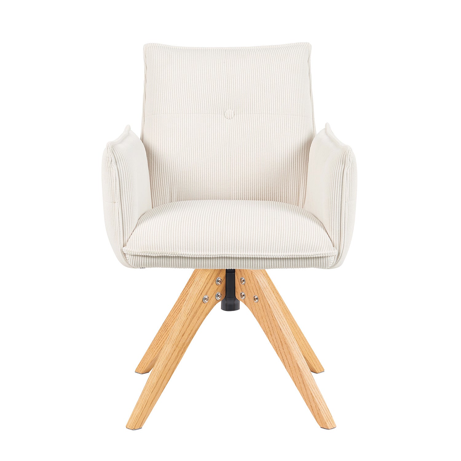 Mika-Emil - Armlehnenstuhl in Cord mit massivem Eichenholzgestell