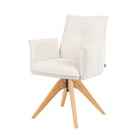 Mika-Emil - Armlehnenstuhl in Cord mit massivem Eichenholzgestell