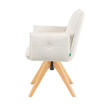 Mika-Emil - Armlehnenstuhl in Cord mit massivem Eichenholzgestell