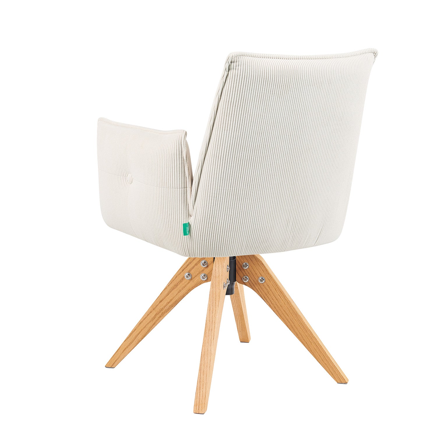 Mika-Emil - Armlehnenstuhl in Cord mit massivem Eichenholzgestell