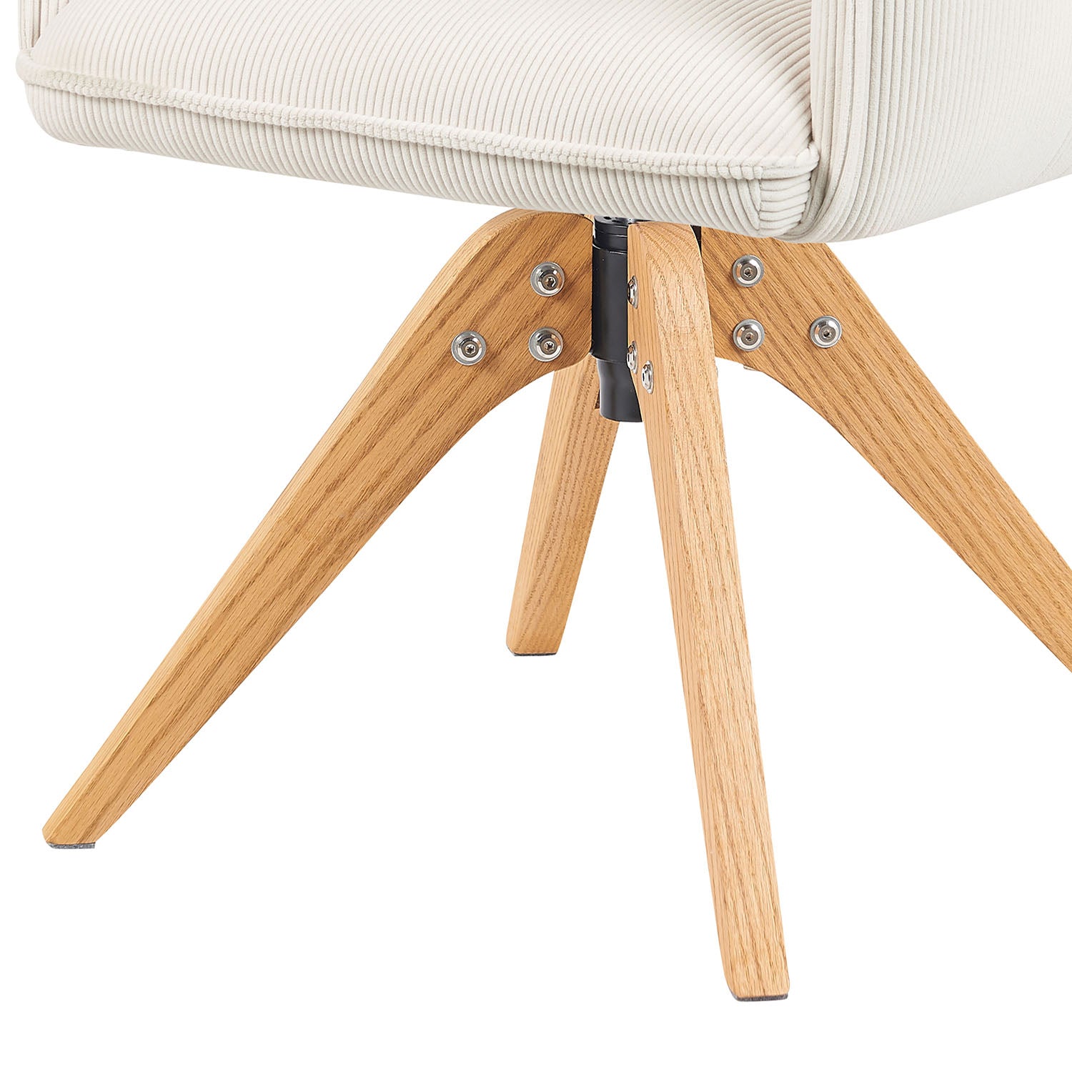 Mika-Emil - Armlehnenstuhl in Cord mit massivem Eichenholzgestell