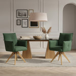 Mika-Emil - Armlehnenstuhl in Cord mit massivem Eichenholzgestell