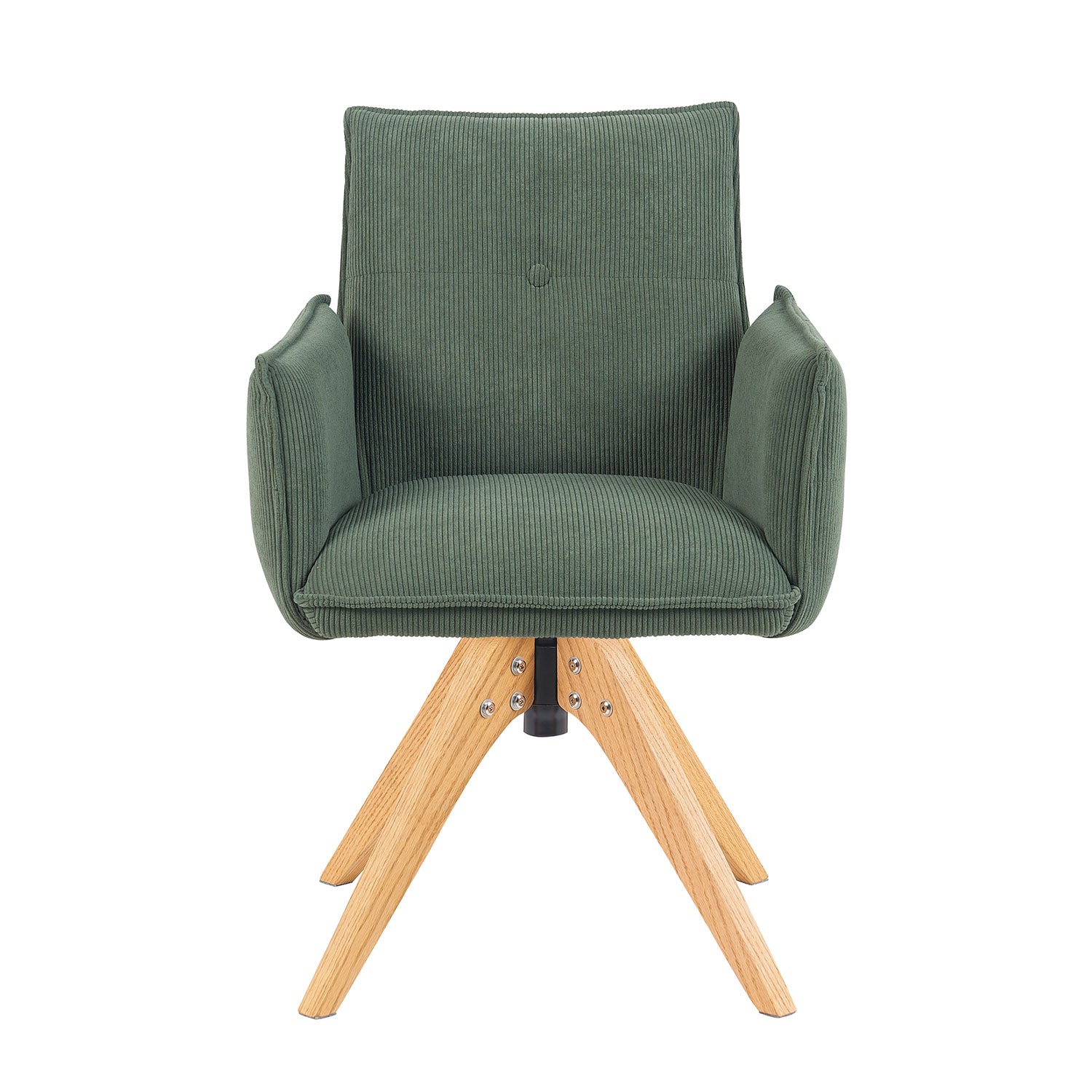 Mika-Emil - Armlehnenstuhl in Cord mit massivem Eichenholzgestell