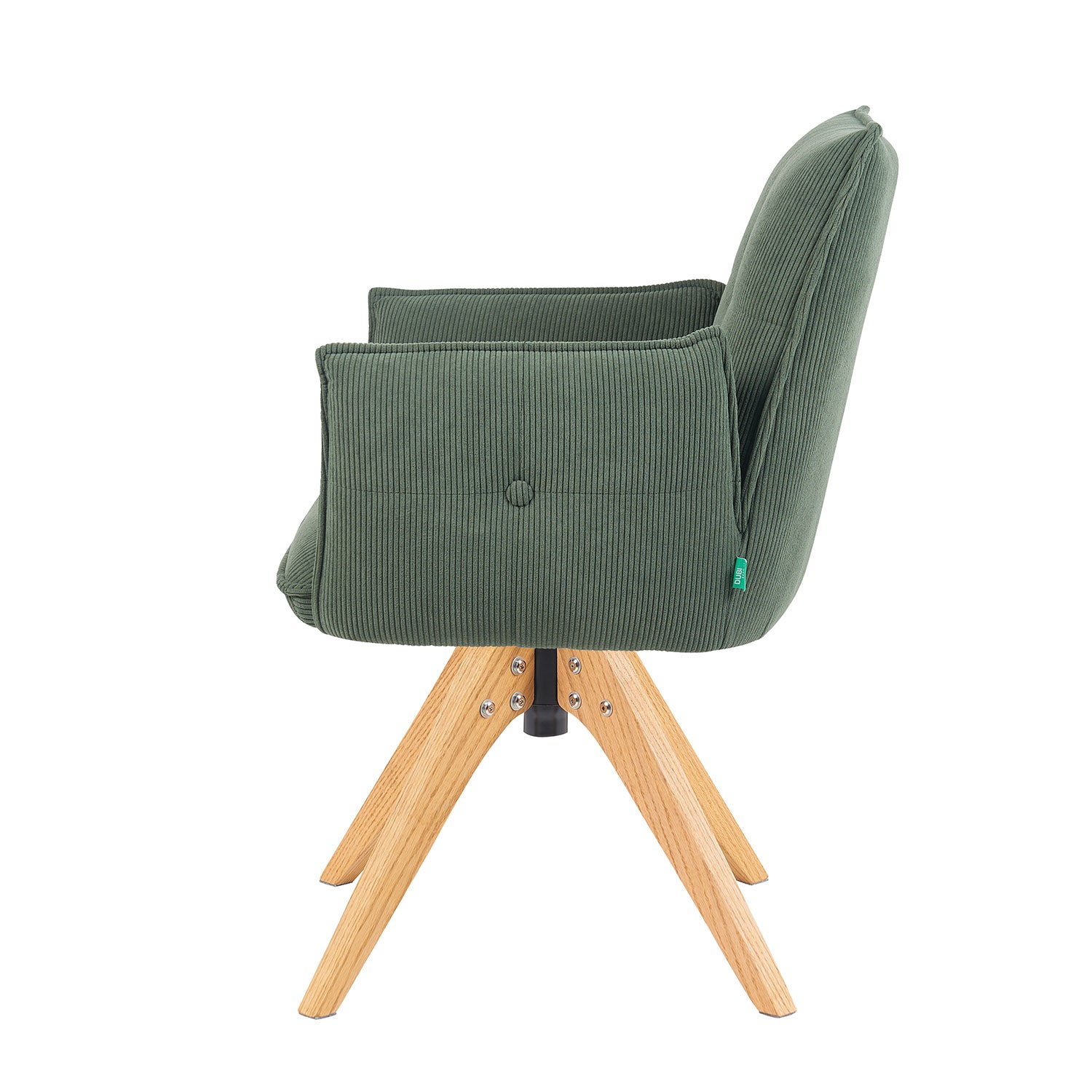 Mika-Emil - Armlehnenstuhl in Cord mit massivem Eichenholzgestell