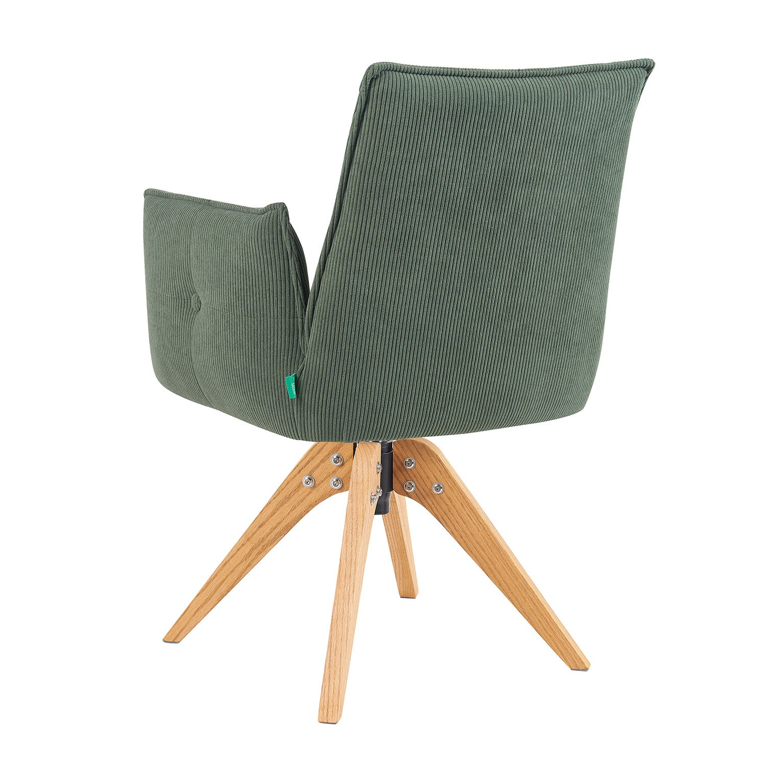 Mika-Emil - Armlehnenstuhl in Cord mit massivem Eichenholzgestell