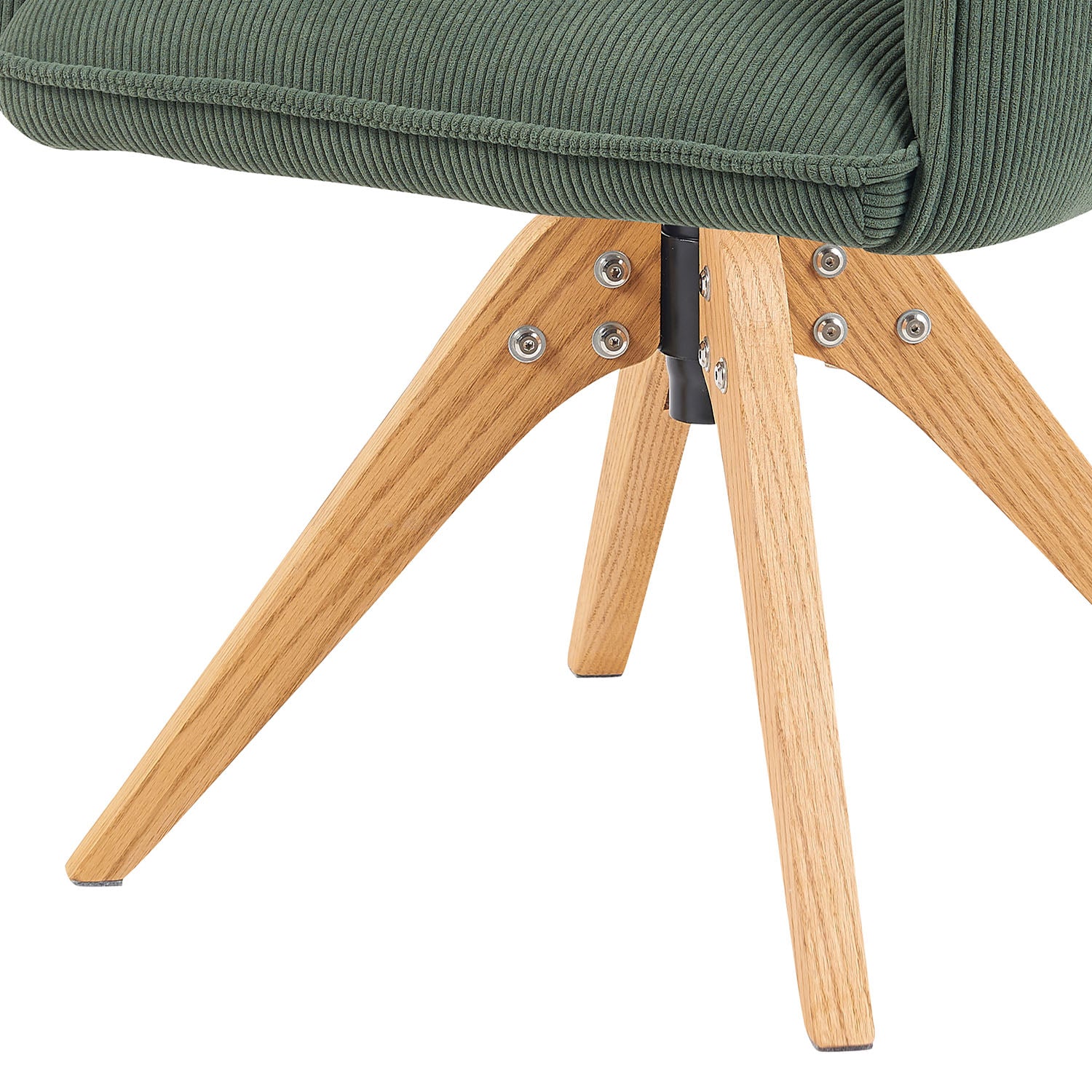 Mika-Emil - Armlehnenstuhl in Cord mit massivem Eichenholzgestell