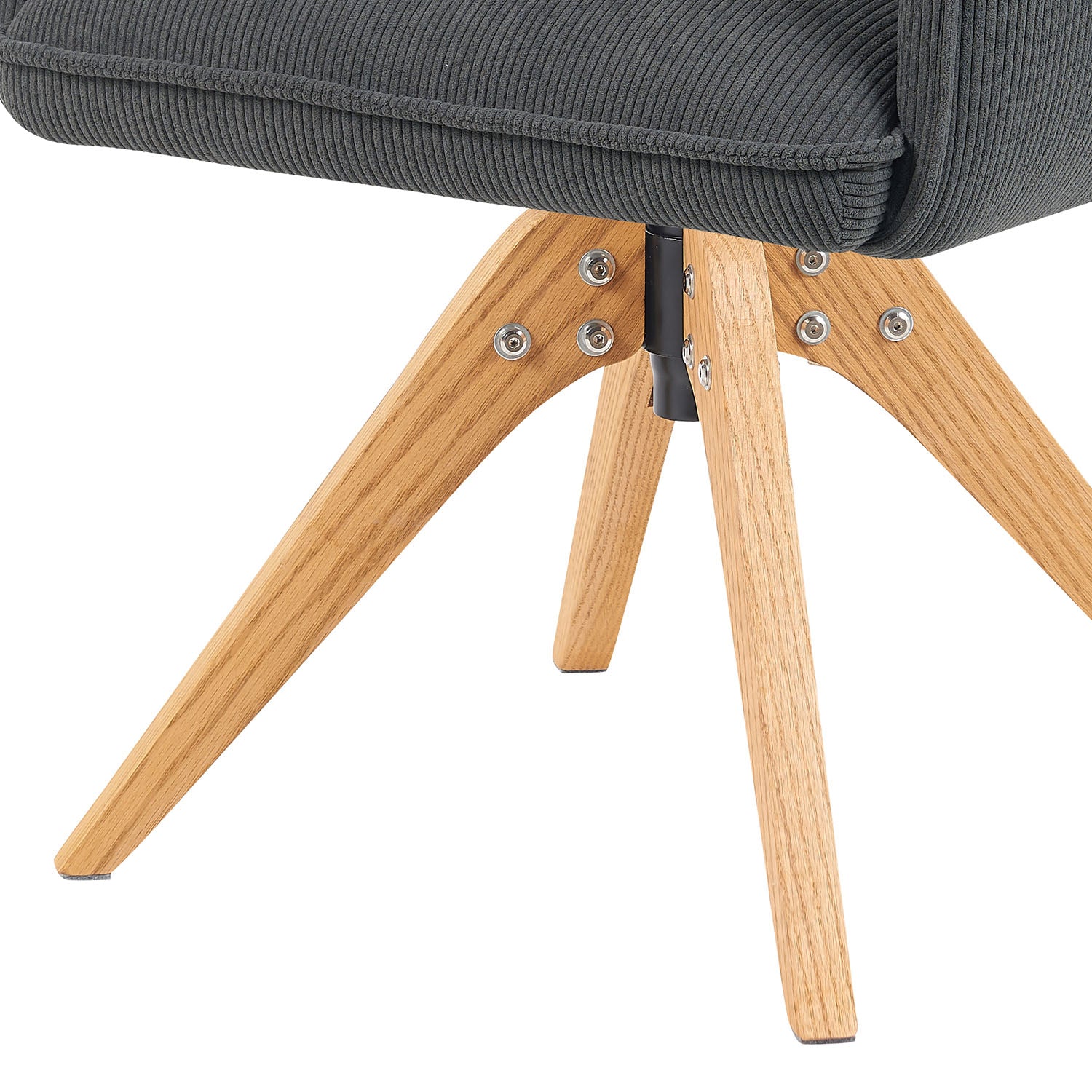 Mika-Emil - Armlehnenstuhl in Cord mit massivem Eichenholzgestell