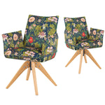 Mika-Emil - Armlehnenstuhl in Cord mit massivem Eichenholzgestell