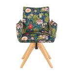 Mika-Emil - Armlehnenstuhl in Cord mit massivem Eichenholzgestell