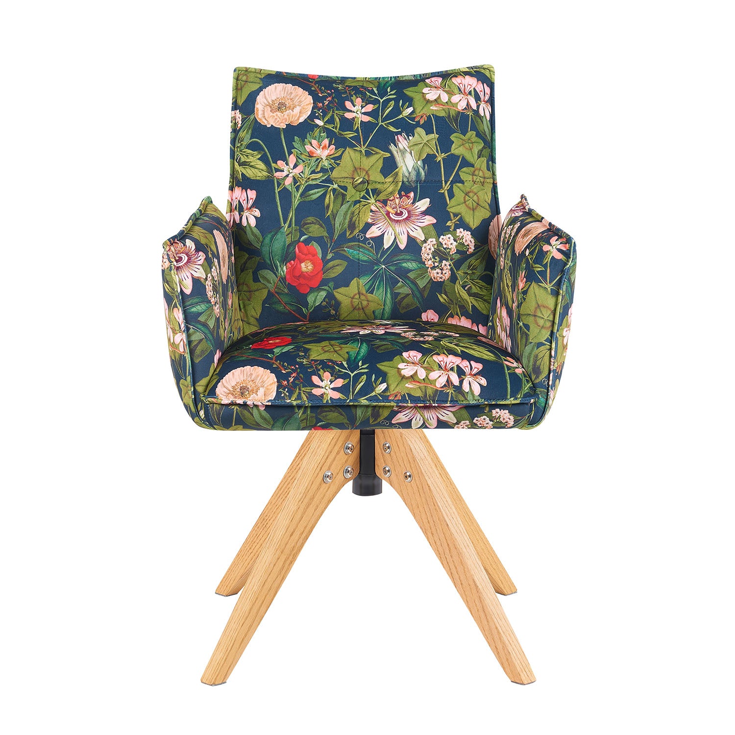 Mika-Emil - Armlehnenstuhl in Cord mit massivem Eichenholzgestell