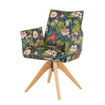 Mika-Emil - Armlehnenstuhl in Cord mit massivem Eichenholzgestell