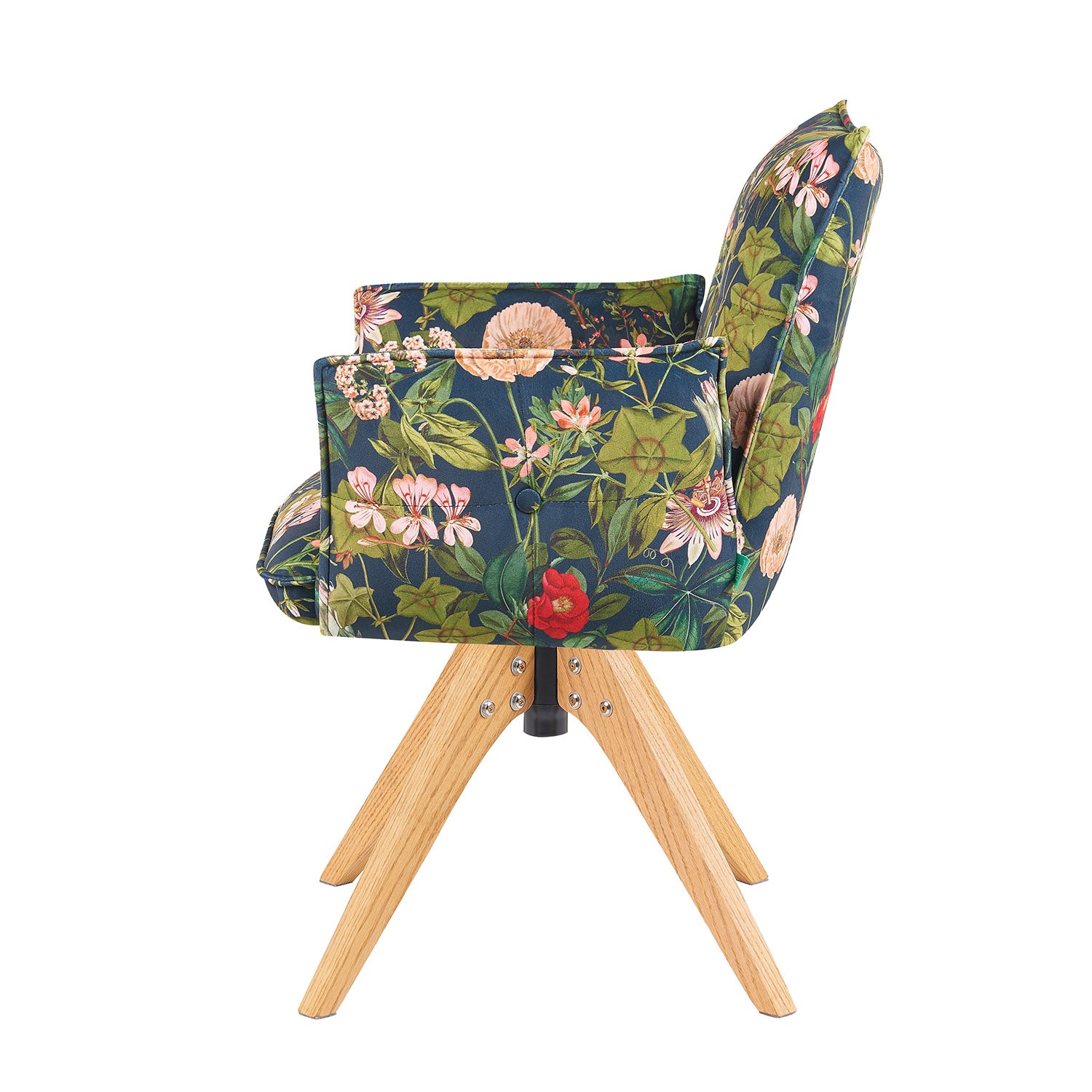 Mika-Emil - Armlehnenstuhl in Cord mit massivem Eichenholzgestell