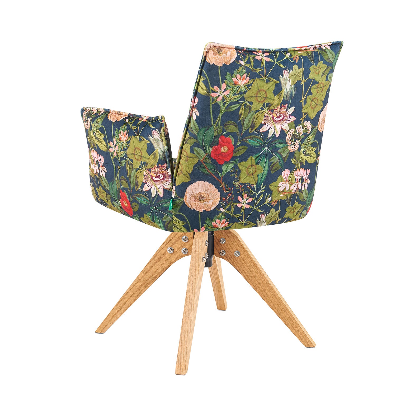 Mika-Emil - Armlehnenstuhl in Cord mit massivem Eichenholzgestell