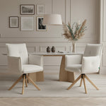 Mika-Paul 2er-Set - Armlehnenstuhl mit mini Cord Stoff