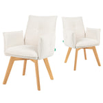 Mika-Emil - Armlehnenstuhl in Cord mit massivem Eichenholzgestell