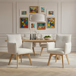 Mika-Emil - Armlehnenstuhl in Cord mit massivem Eichenholzgestell