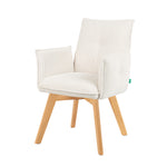 Mika-Emil - Armlehnenstuhl in Cord mit massivem Eichenholzgestell