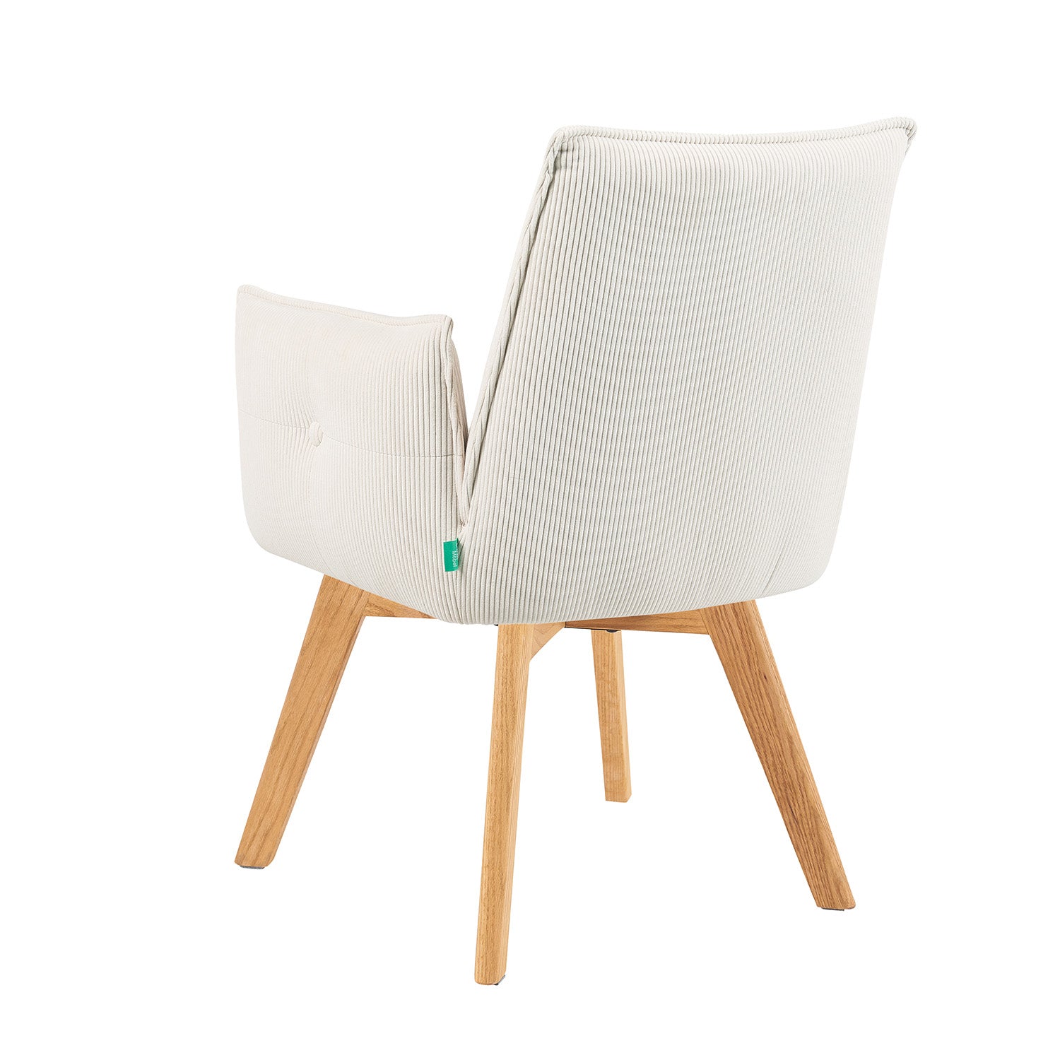 Mika-Emil - Armlehnenstuhl in Cord mit massivem Eichenholzgestell