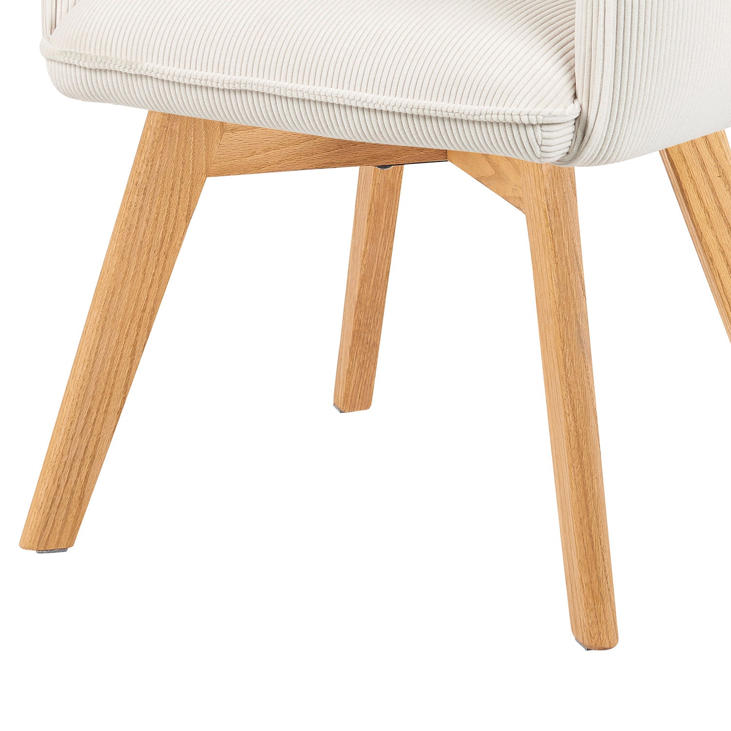 Mika-Emil - Armlehnenstuhl in Cord mit massivem Eichenholzgestell