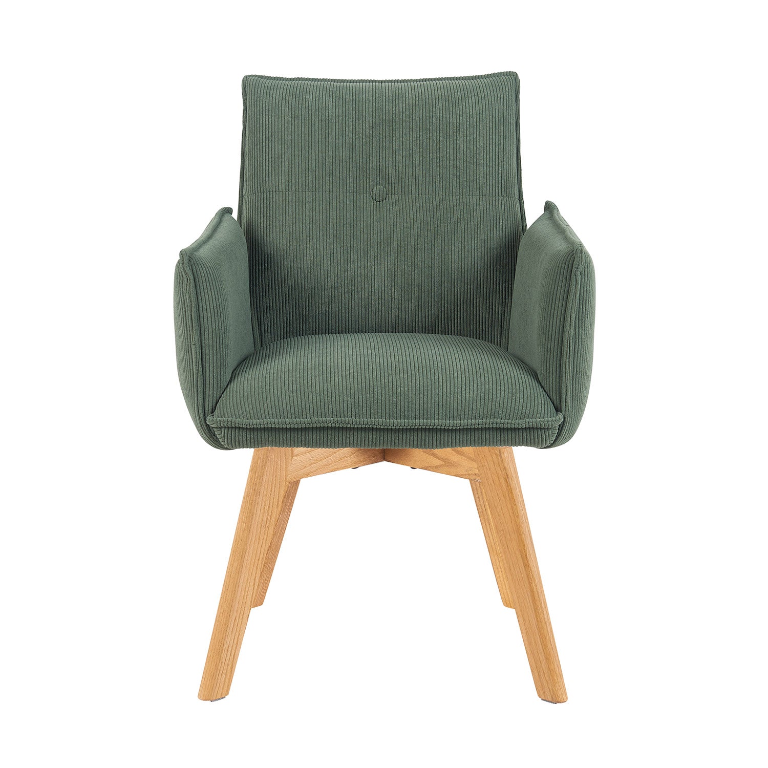 Mika-Emil - Armlehnenstuhl in Cord mit massivem Eichenholzgestell