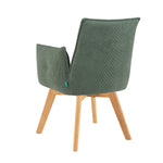 Mika-Emil - Armlehnenstuhl in Cord mit massivem Eichenholzgestell