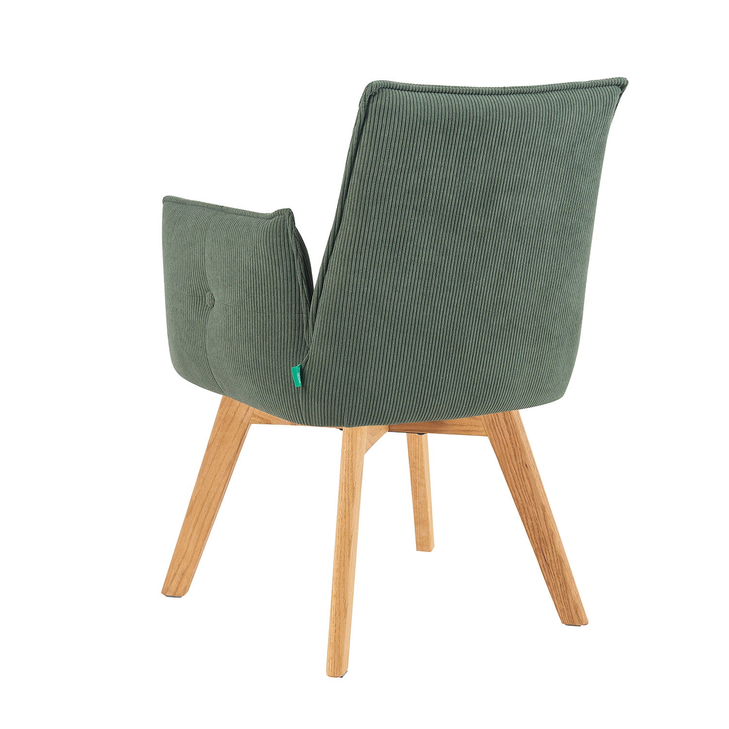 Mika-Emil - Armlehnenstuhl in Cord mit massivem Eichenholzgestell