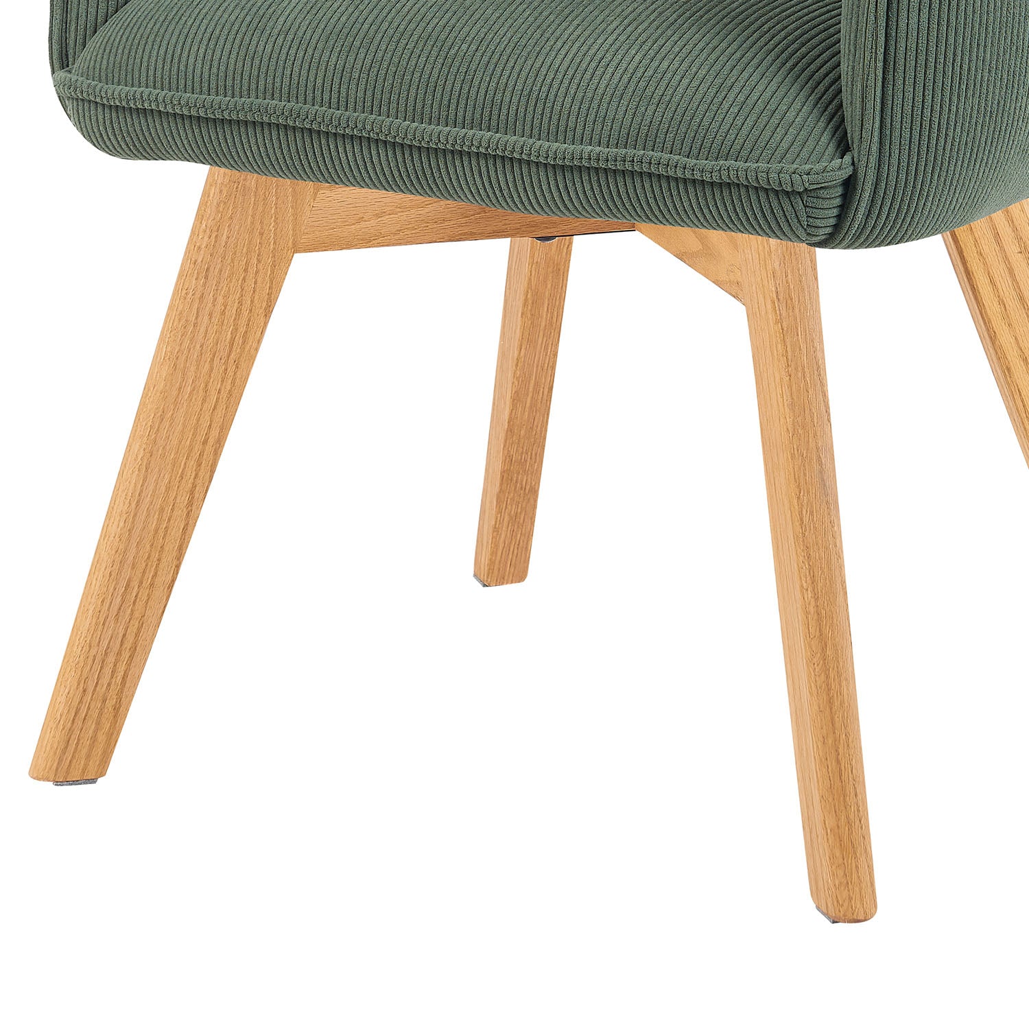 Mika-Emil - Armlehnenstuhl in Cord mit massivem Eichenholzgestell