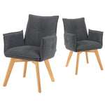 Mika-Emil - Armlehnenstuhl in Cord mit massivem Eichenholzgestell