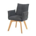 Mika-Emil - Armlehnenstuhl in Cord mit massivem Eichenholzgestell